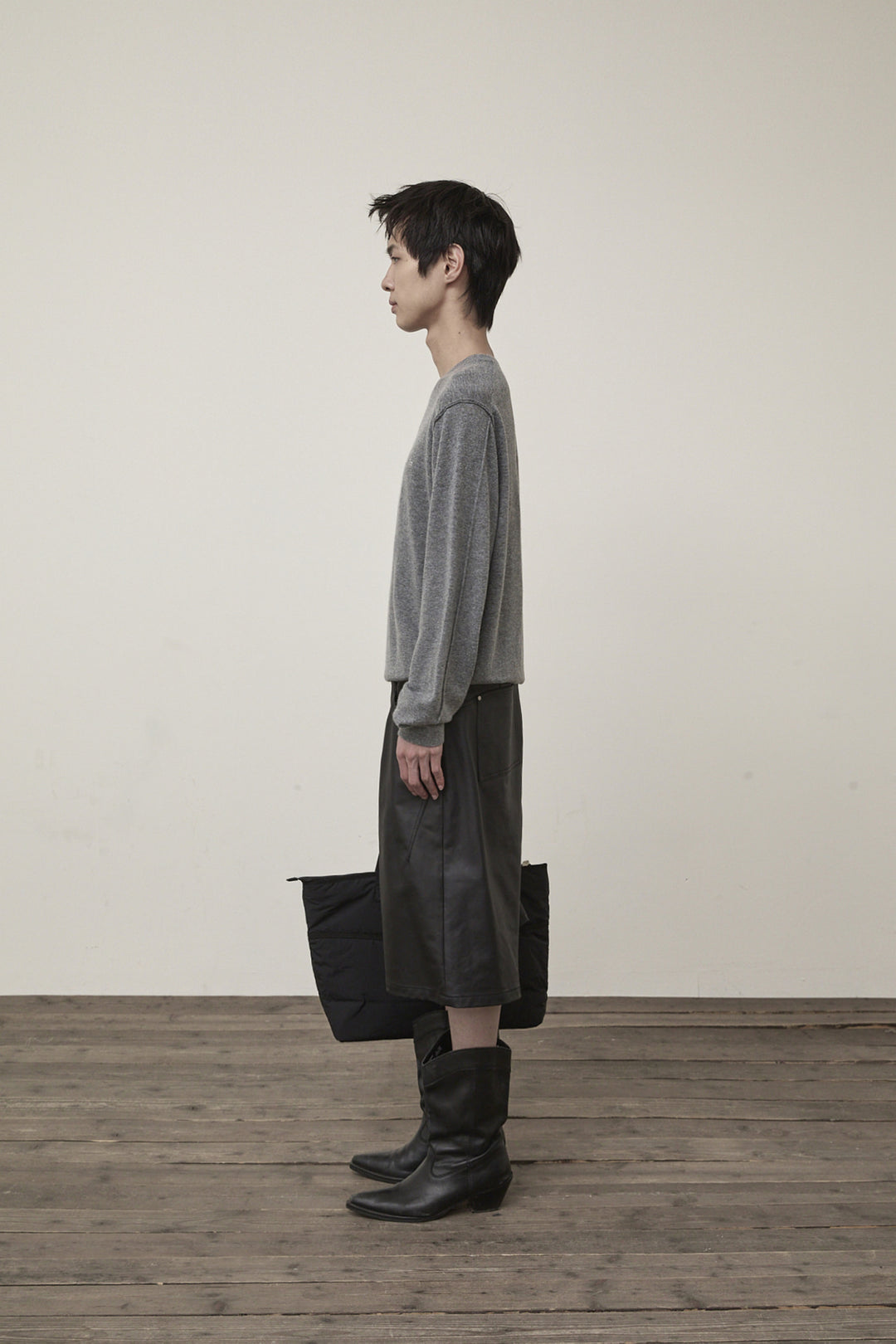 Matin Kim Cashmere Blended Round Knit — Gray