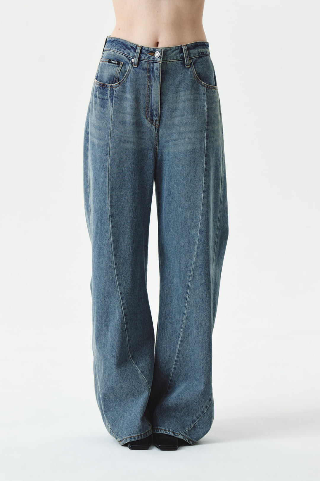 KIMMATIN Line Point Drapery Denim — Blue