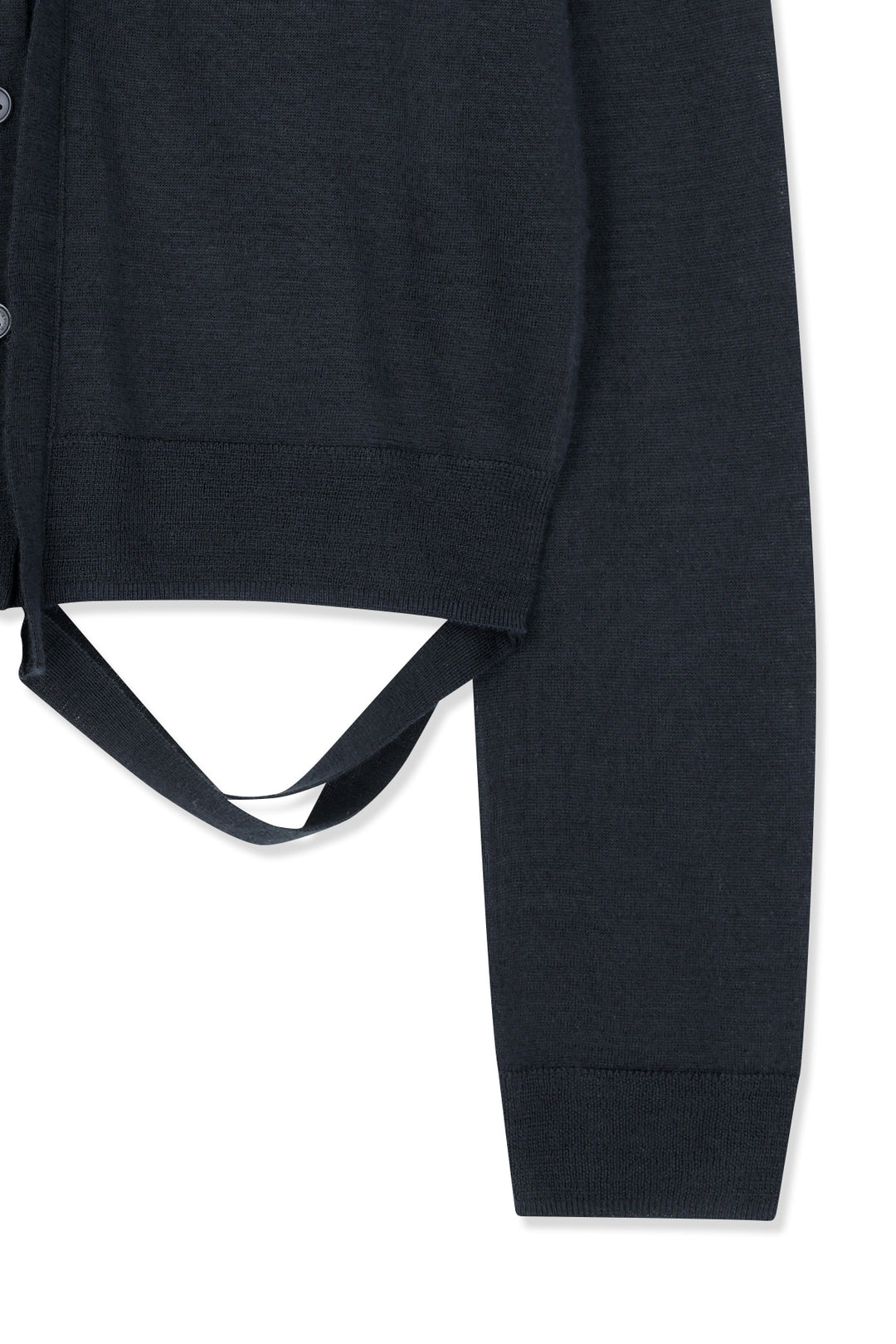 Matin Kim String Detail Knit Cardigan — Dark Navy