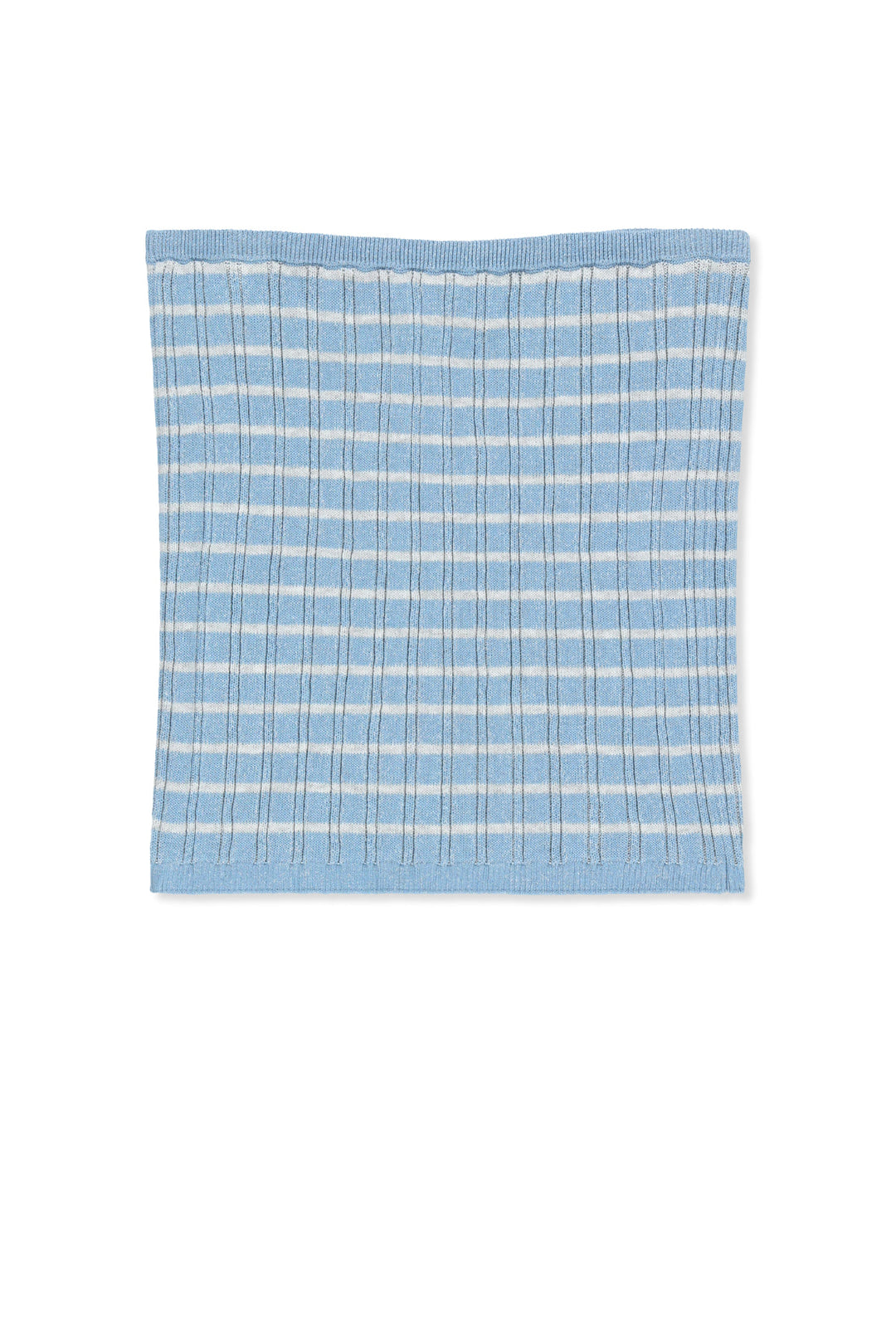Matin Kim Stripe Knit Tube Top — Light Blue