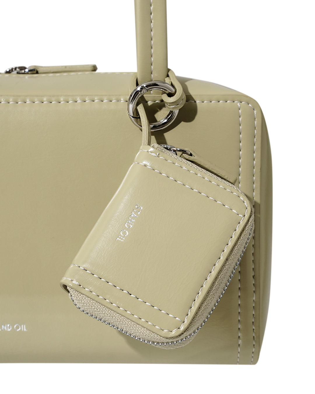 Stand Oil Post Bag — Square Box Shoulder Bag — Sand