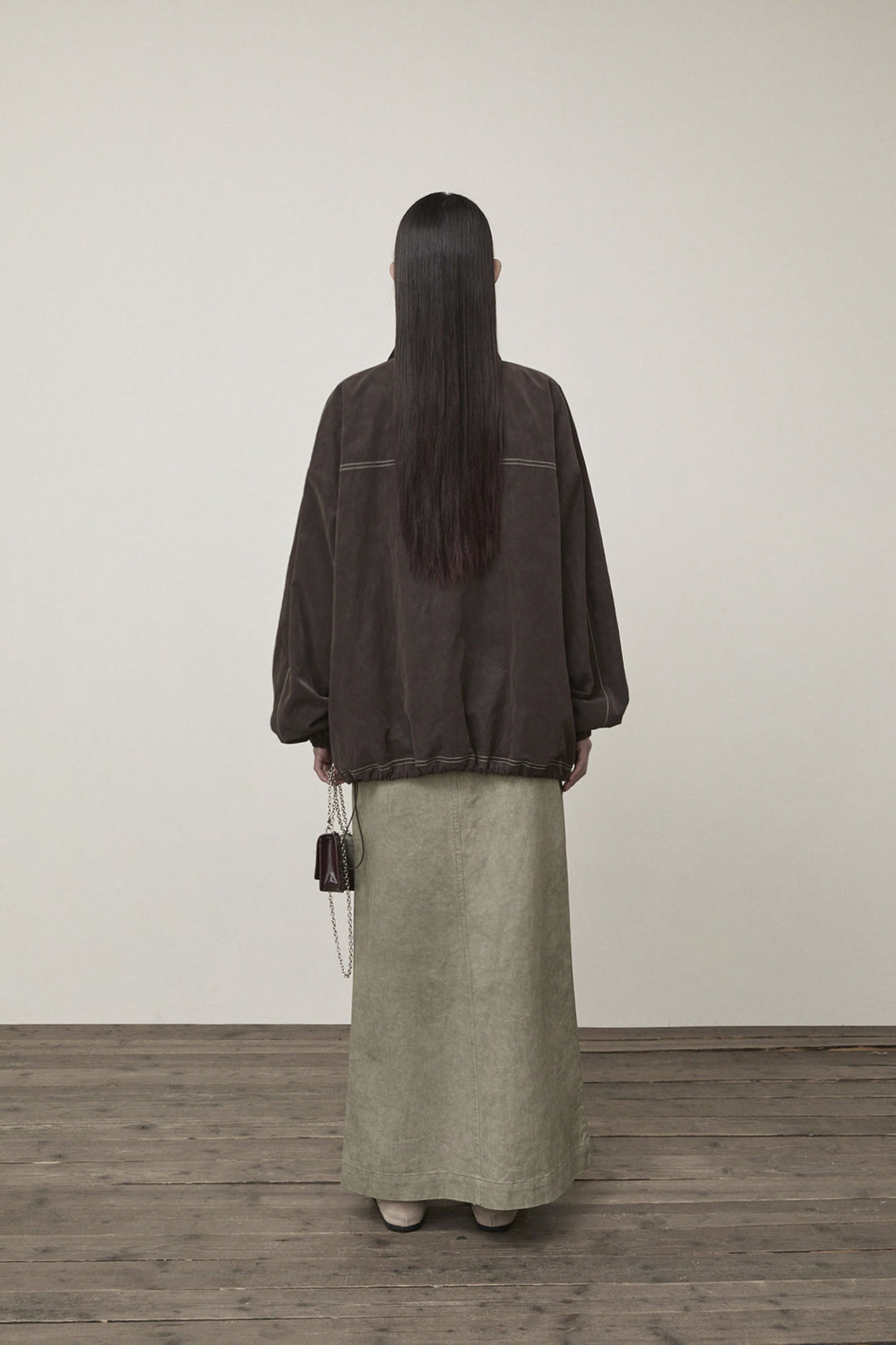 Matin Kim Stitch Point High Neck Jumper — Brown