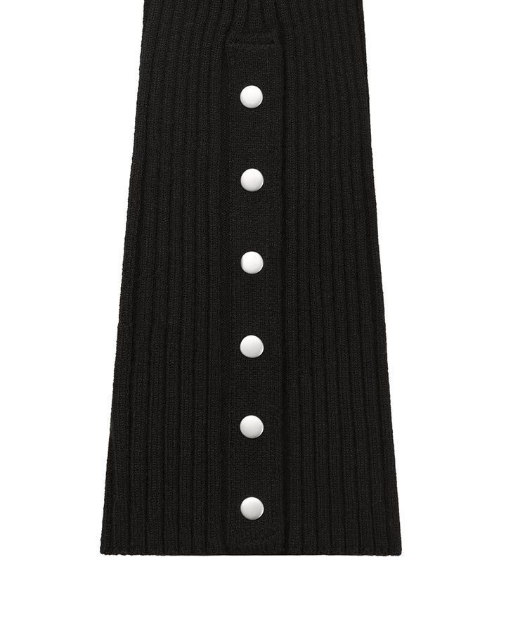 Stand Oil Snap Knit Leg Warmer — Black