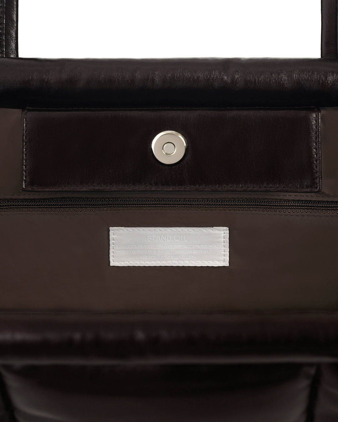Stand Oil Bubble Bag — Padded Oblong Crossbody — Leathery Maroon