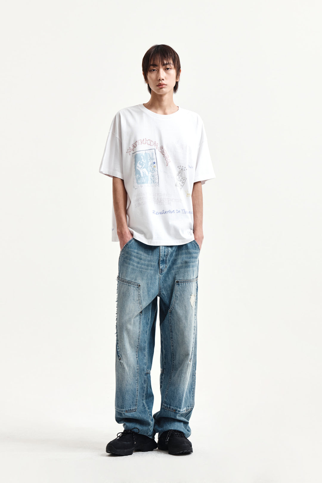 Matin Kim Graffiti Artwork Top — White