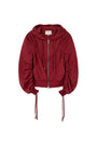Matin Kim Sleeve String Detail Zip Hoody — Red