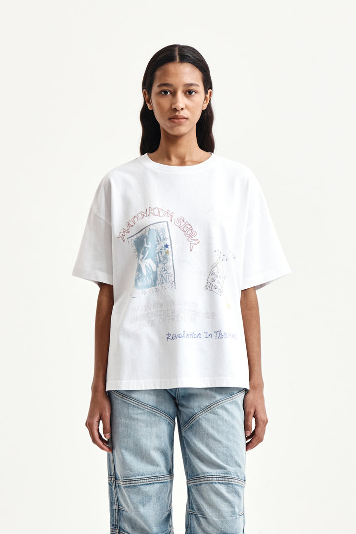 Matin Kim Graffiti Artwork Top — White