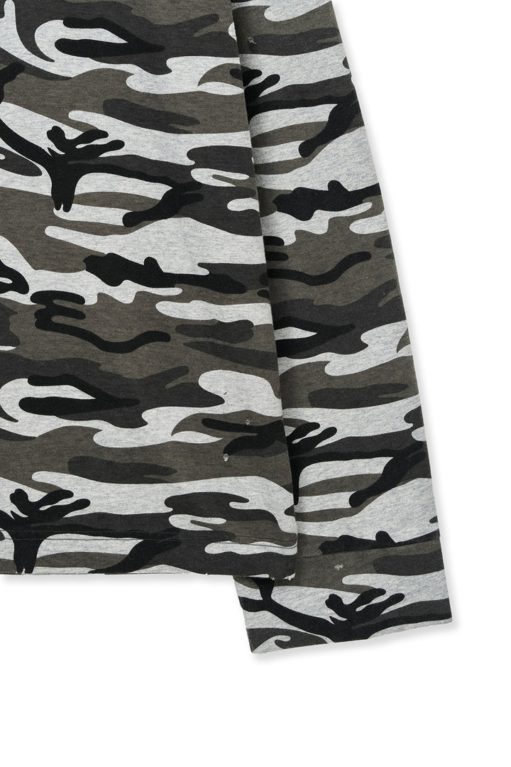 Matin Kim Typo Artwork Camouflage Hoody — Khaki
