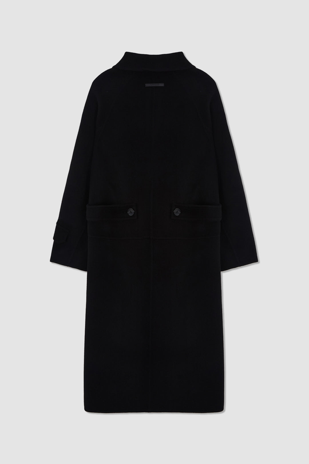 KIMMATIN Belted Double Wool Coat — Black