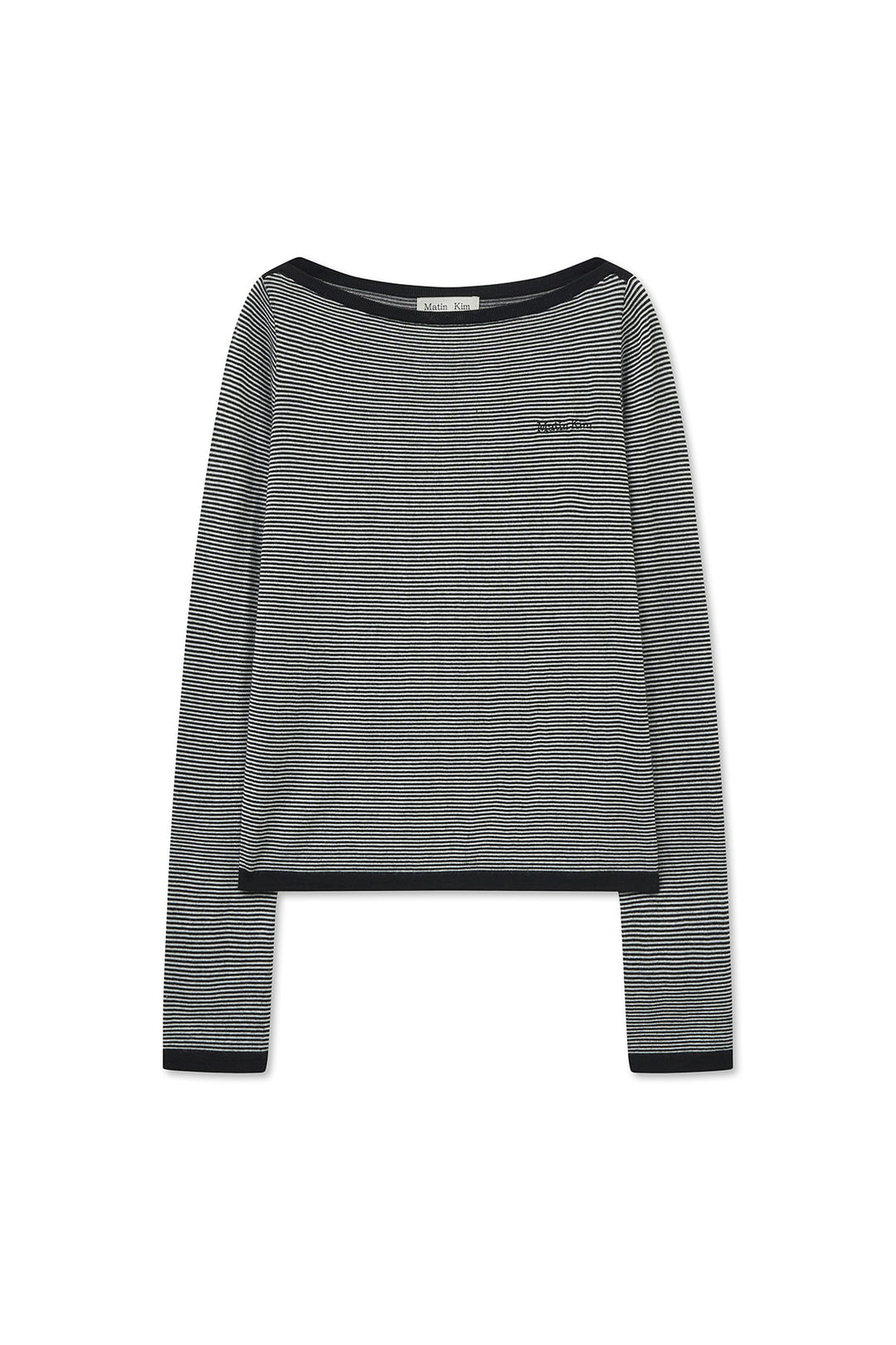 Matin Kim Essential Boat Neck Knit — Black