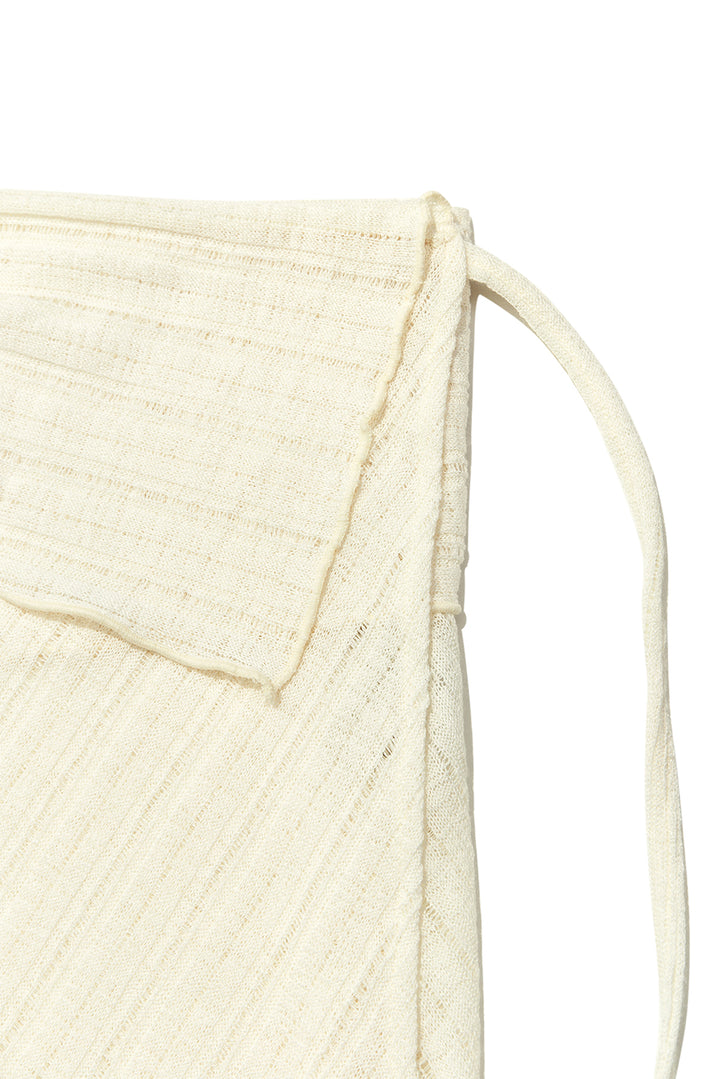 Matin Kim Foldover Layered Maxi Wrap Skirt — Ivory