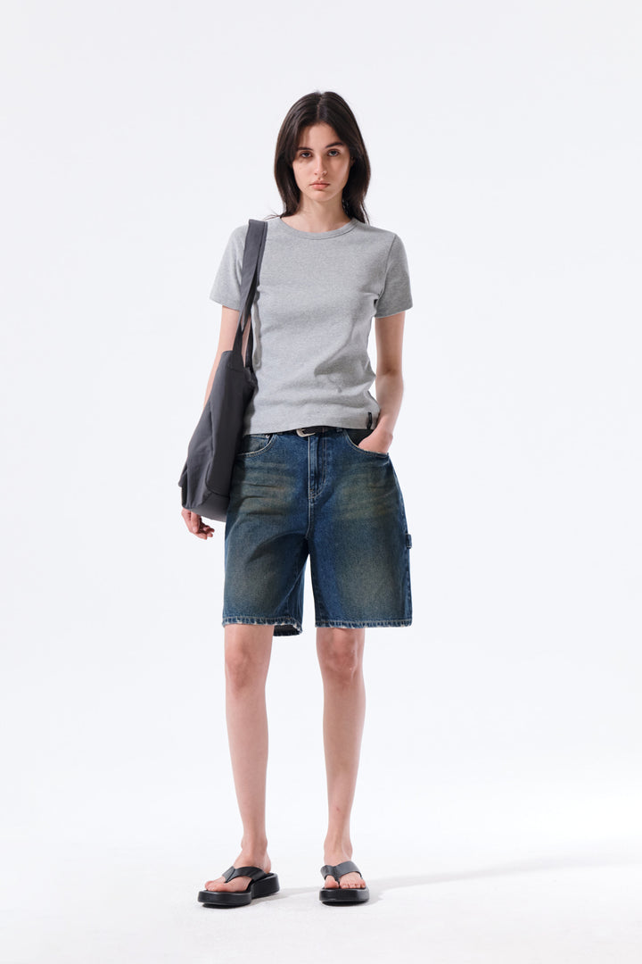 Matin Kim Carpenter Bermuda Denim — Blue