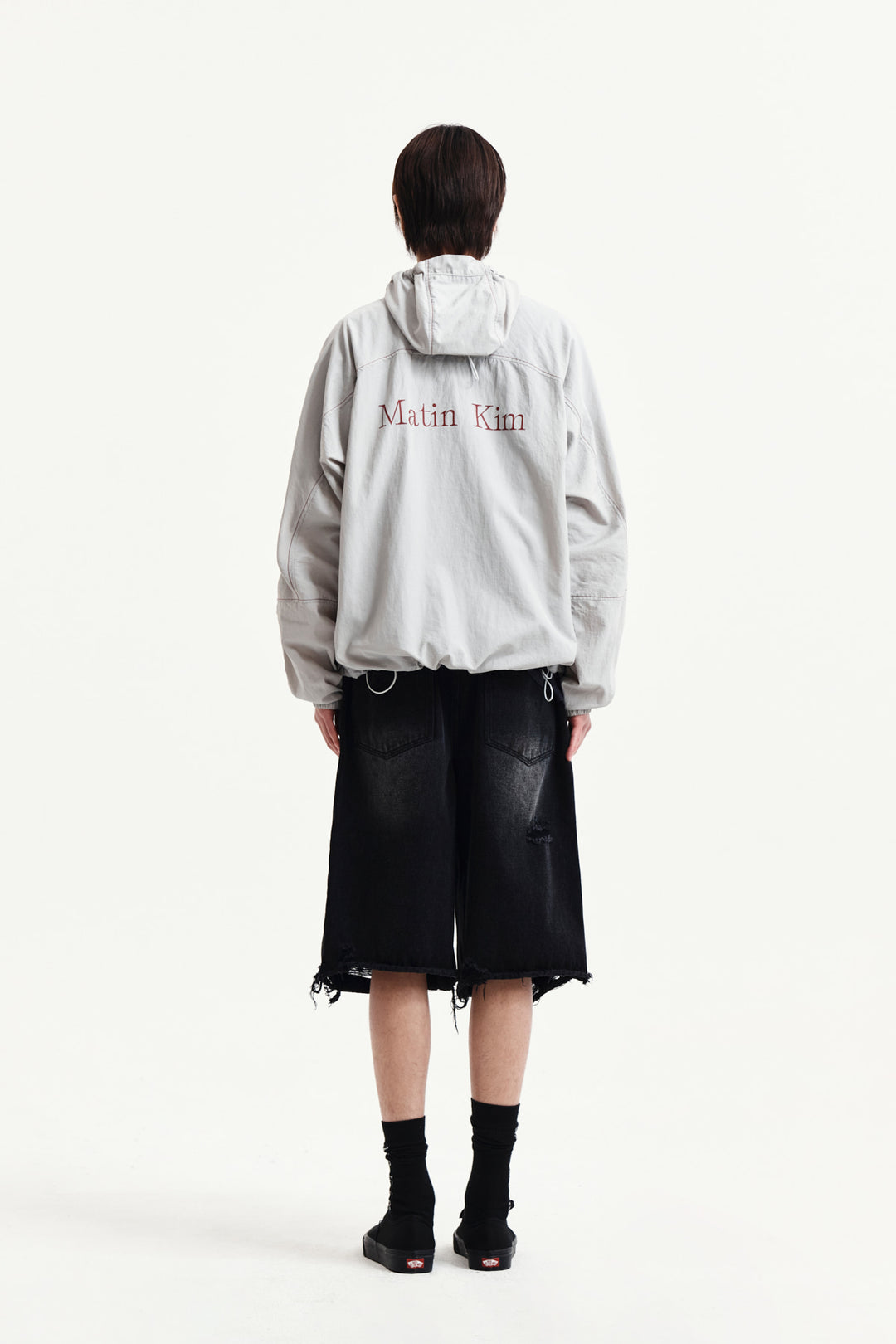 Matin Kim Back Logo Windbreaker — Light — Beige