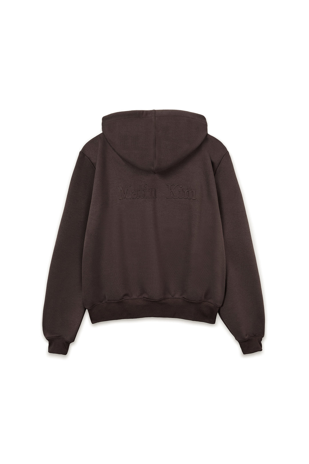 Matin Kim Back Logo Glitter Zip Hoodie — Brown