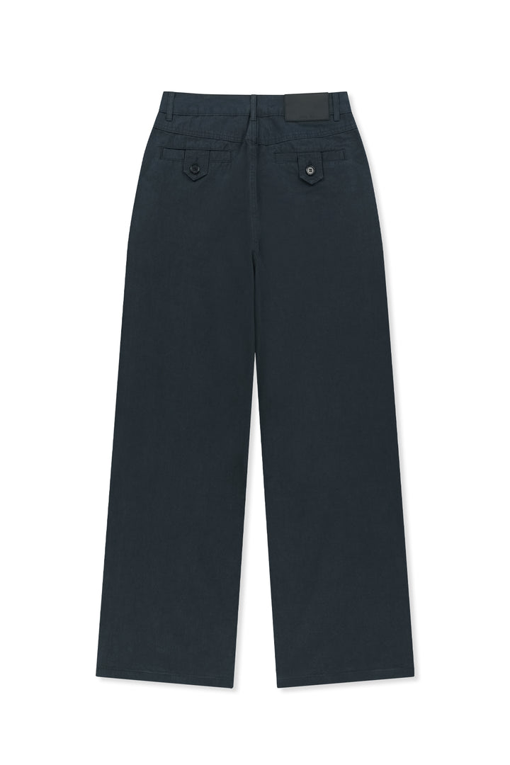 Matin Kim Stud Point Color Denim Pants — Navy blue