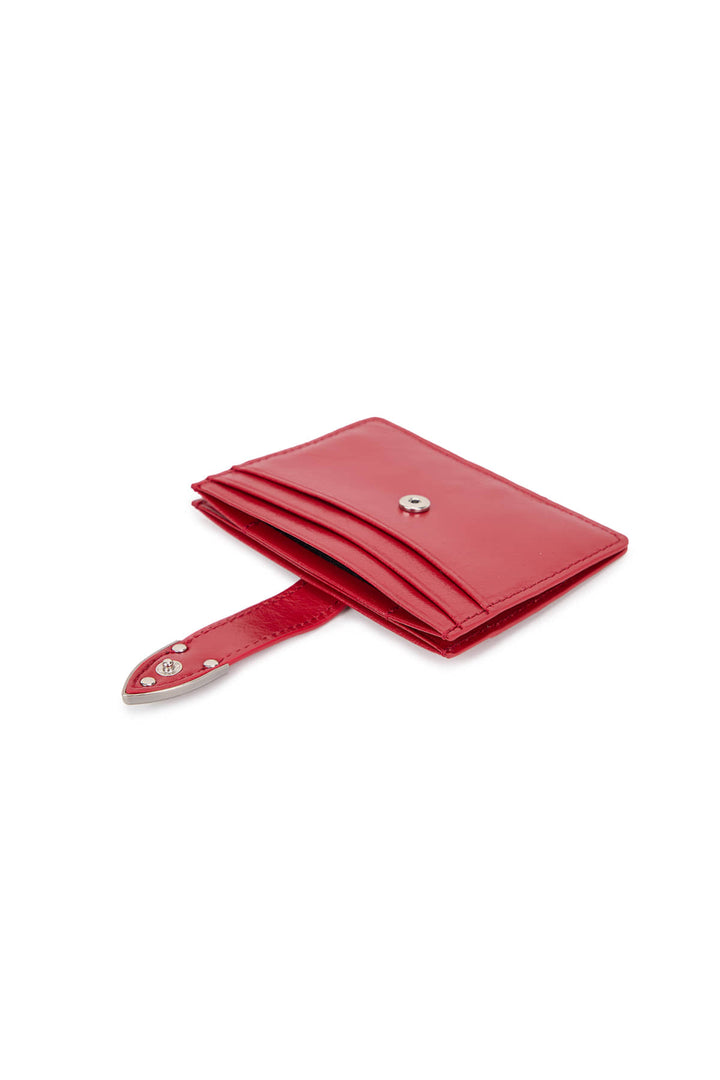 Matin Kim Western Buckle Card Wallet — Red