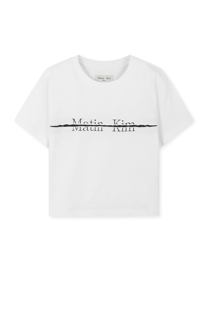 Matin Kim Logo Cutted Crop Top — Black