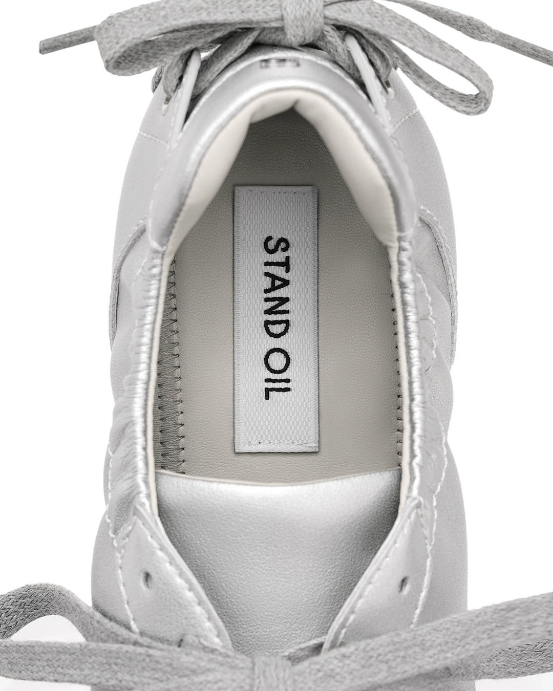 Stand Oil Double Tied Sneakers — Silver