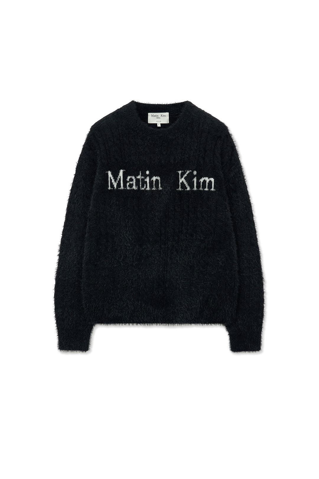 Matin Kim Hairy Cable Knit Pullover — Black