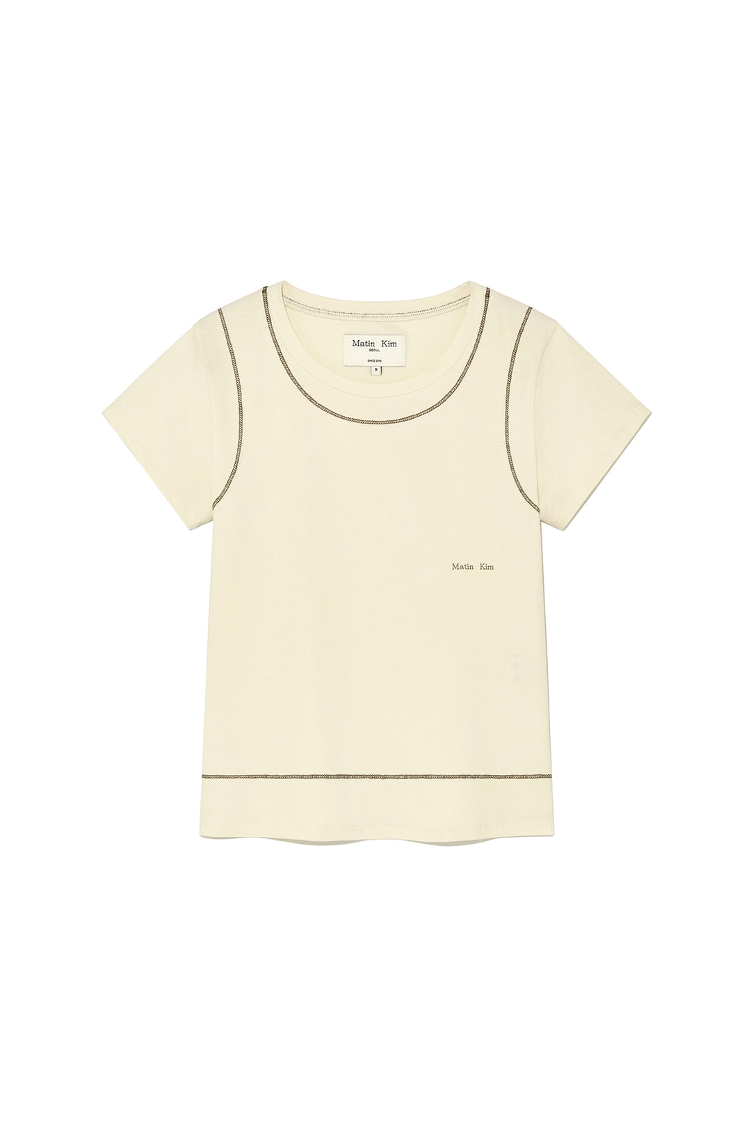 Matin Kim Stitch Point Small Logo Top — Yellow
