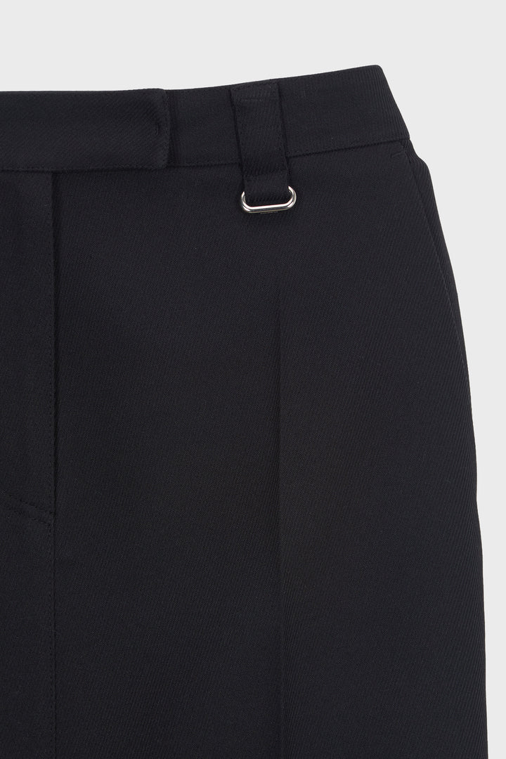 KIMMATIN Back Double Waist Maxi Skirt — Black