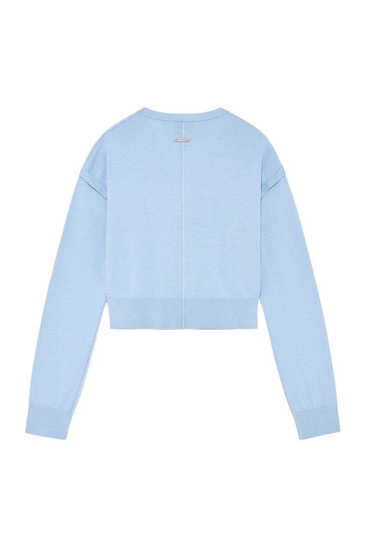 Matin Kim Slit Detail Button Cardigan — Light Blue