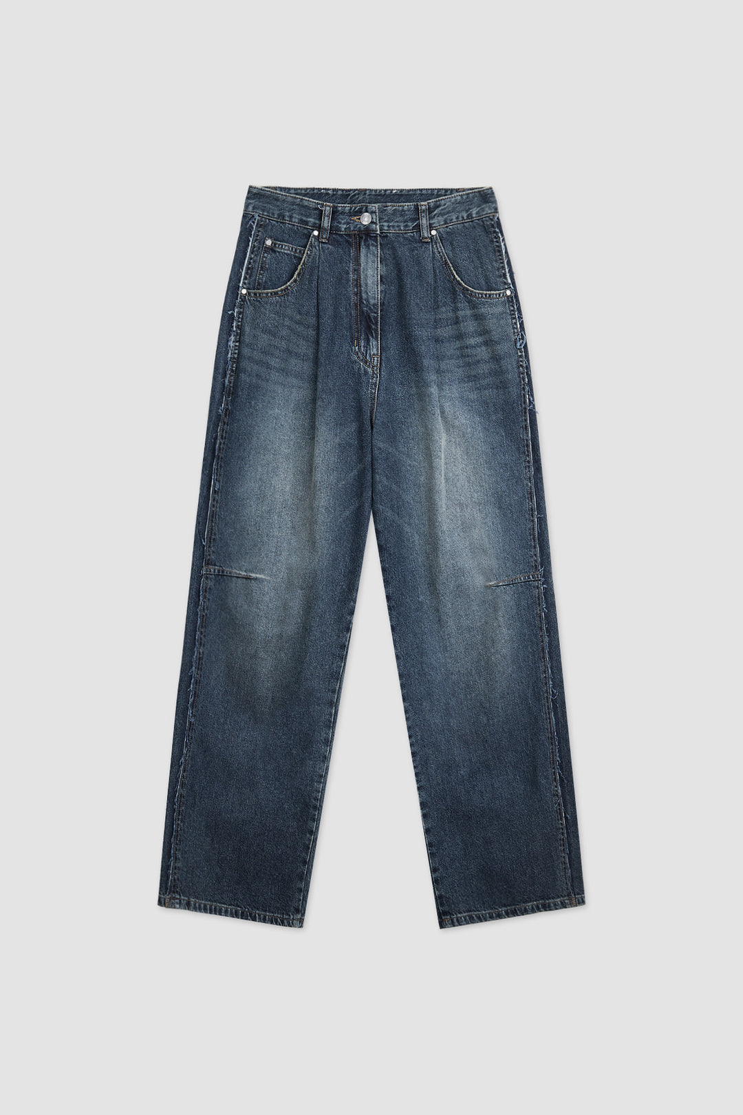 KIMMATIN Side Pannel Pintuck Denim — Blue