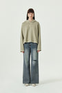 KIMMATIN Slit Point Flare Denim — Blue