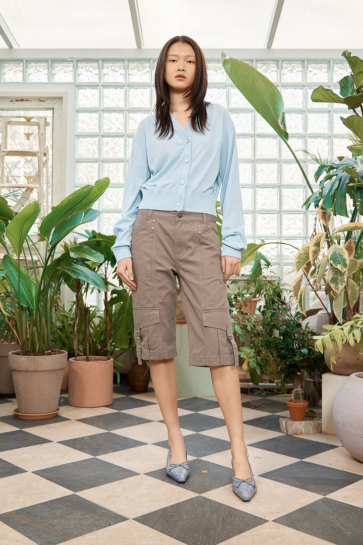 Matin Kim Semi Slimfit Bermuda Pants — Khaki