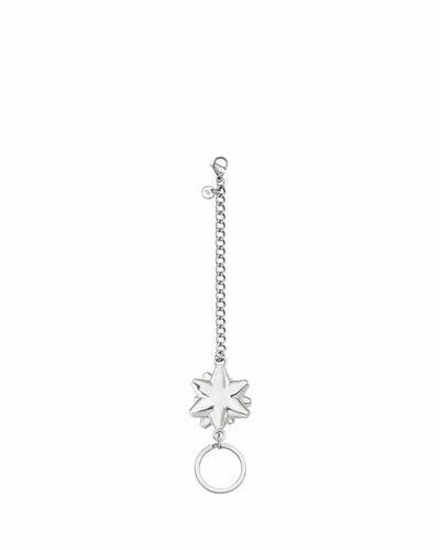 Stand Oil Rosette Keyring — Cubic Charm — Silver