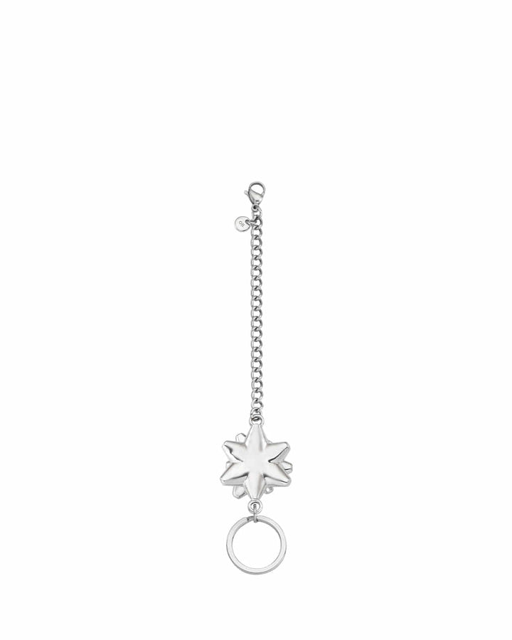 Stand Oil Rosette Keyring — Cubic Charm — Silver