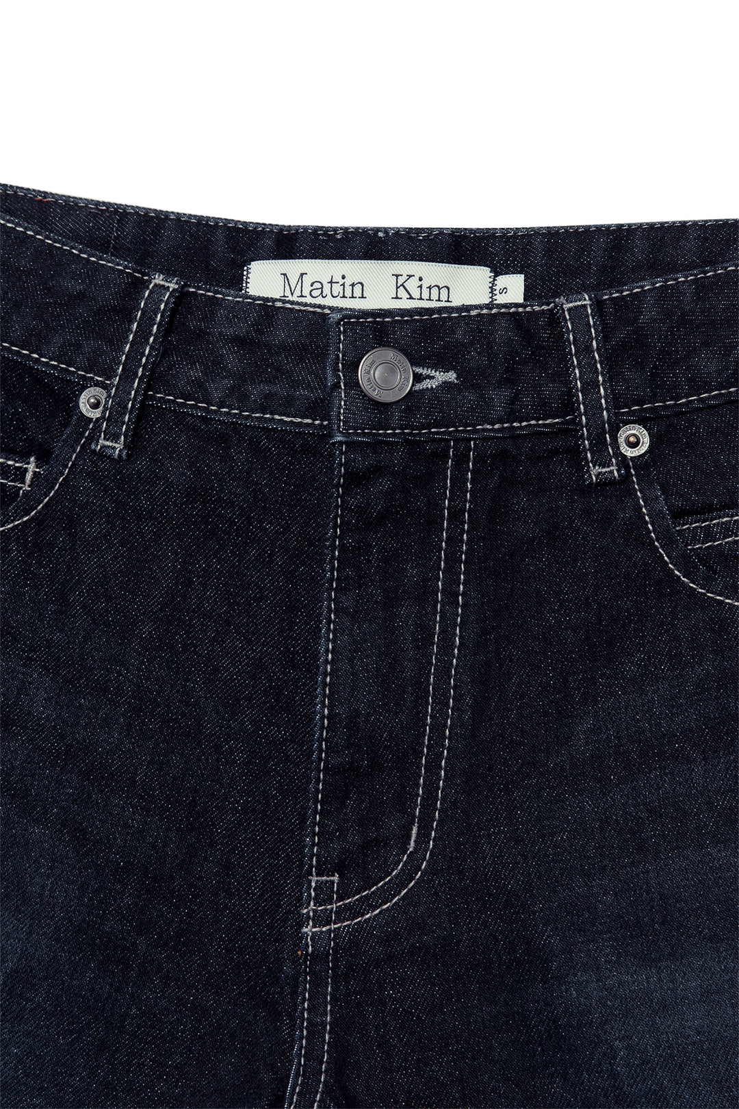 Matin Kim Stitch Point Denim Shorts — Black