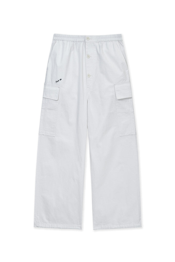 Matin Kim Drawstring Hem Cargo Pants — Ivory