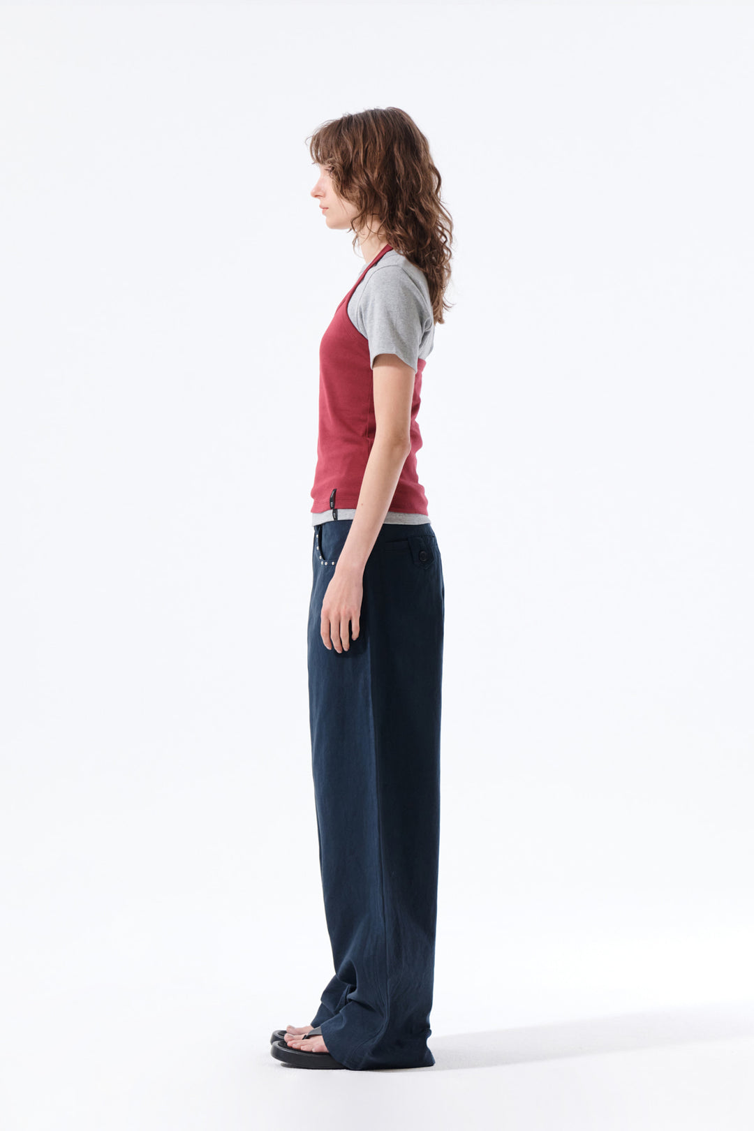 Matin Kim Label Detail Halter Tank — Wine