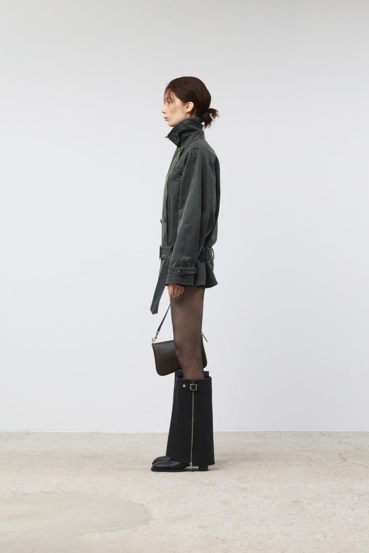 KIMMATIN Washed Trench Jacket — Khaki