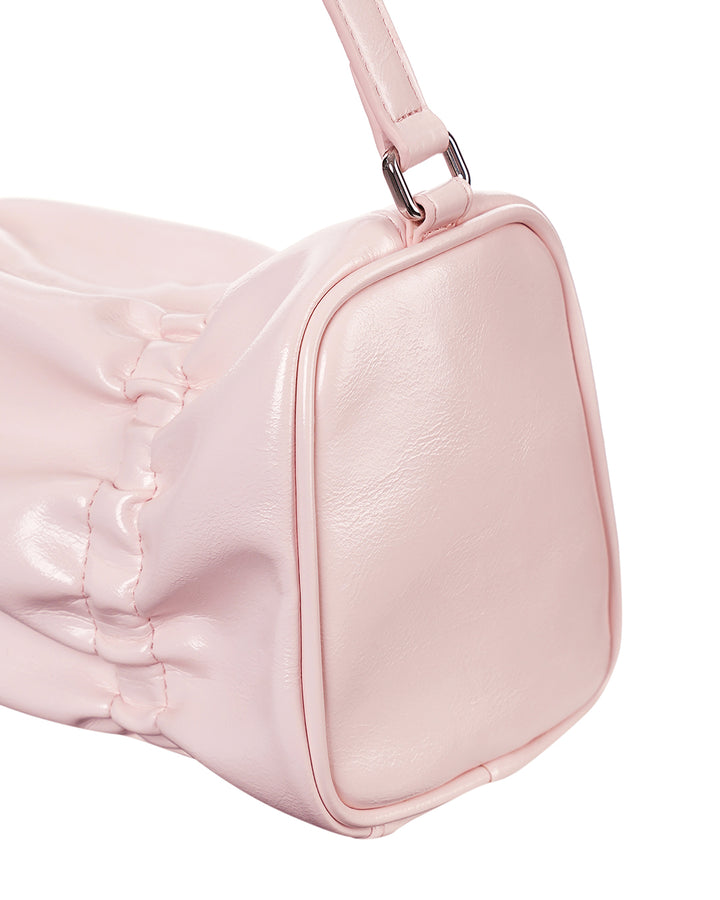 Stand Oil Pleats Bag — Glossy Tote — Baby pink