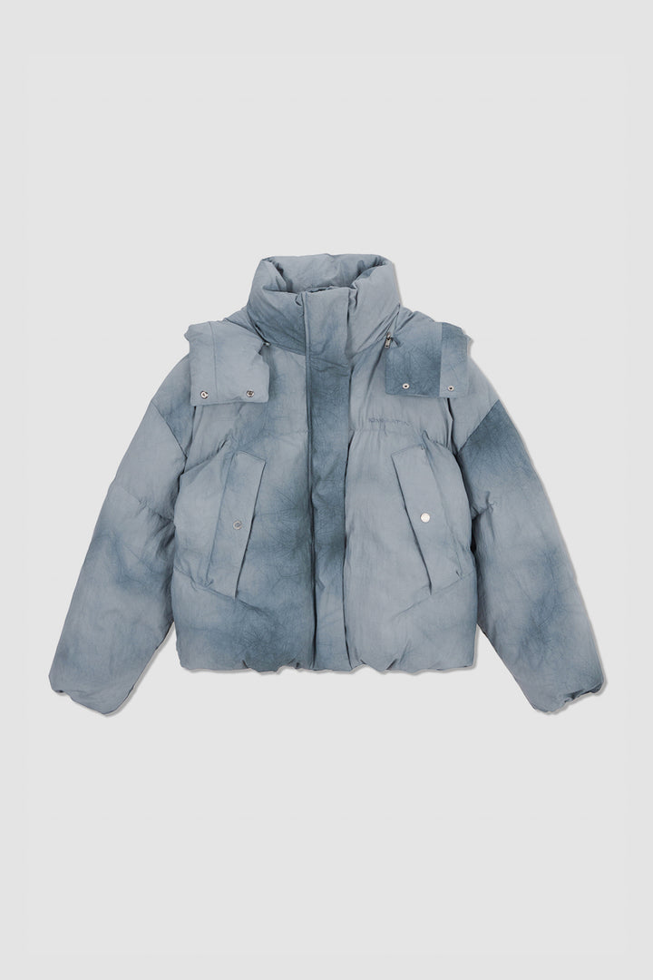 KIMMATIN Dying Effect Volume Puffer Down Jumper — Light Grey