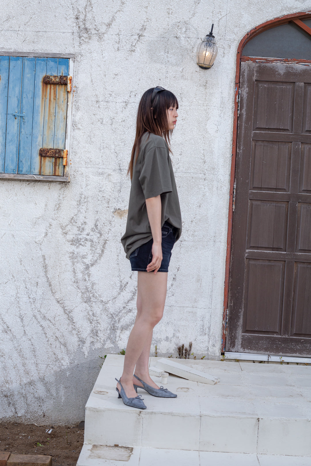 Matin Kim Stitch Point Denim Shorts — Black