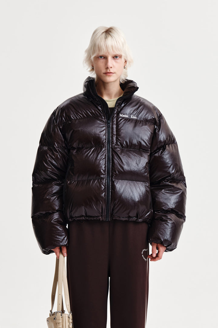 Matin Kim Small Logo Volume Down Jumper — Brown