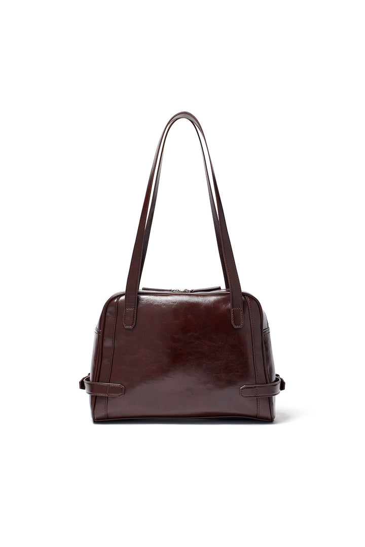 Matin Kim Biker Detail Square Shoulder Bag — Brown