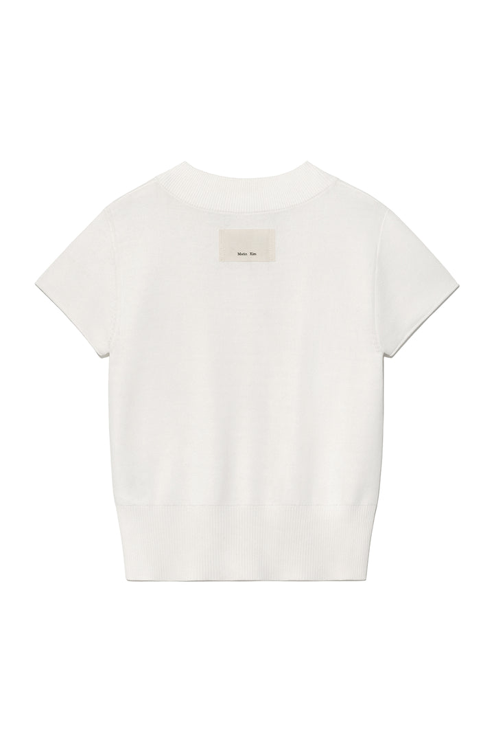 Matin Kim Pocket Point Half Cardigan — Ivory