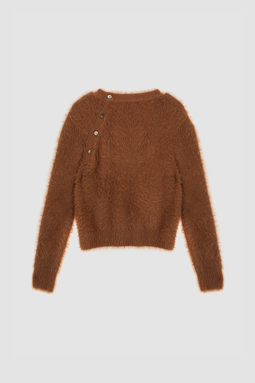 KIMMATIN Two Way Hairy Cardigan — Camel