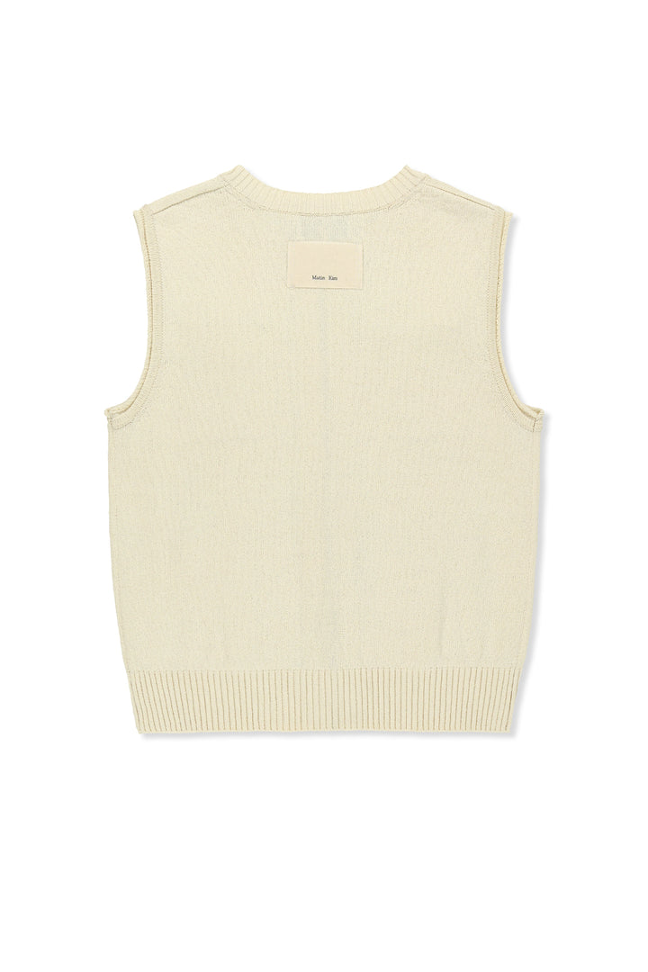 Matin Kim Pocket Washed Knit Vest — Beige