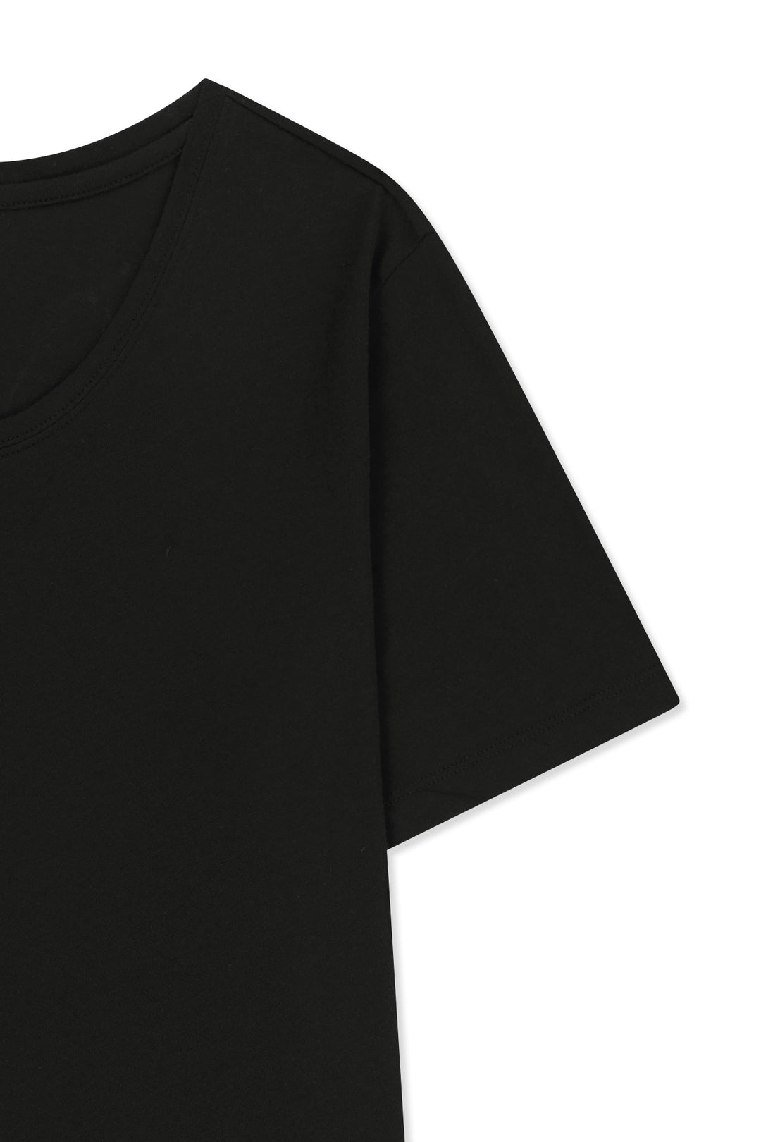 Matin Kim Label Point U Neck Top — Black