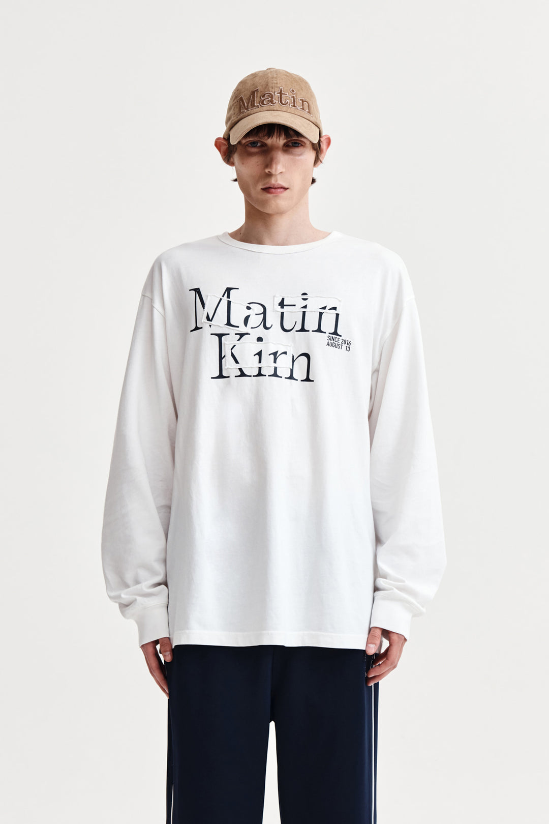 Matin Kim Patch Graphic Long Sleeve Top — White