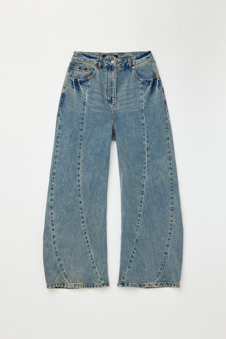 KIMMATIN Line Point Drapery Denim — Blue