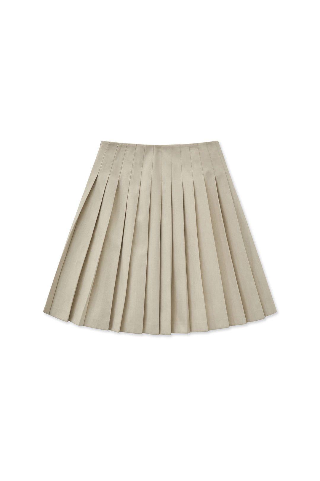 Matin Kim Side Zipper Pleats Midi Skirt — Beige