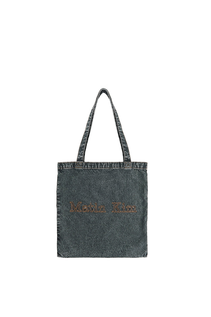 Matin Kim Stitch Denim Eco Bag — Black