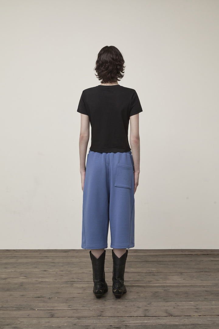 Matin Kim Back Pocket Glitter Bermuda Sweatpants — Blue