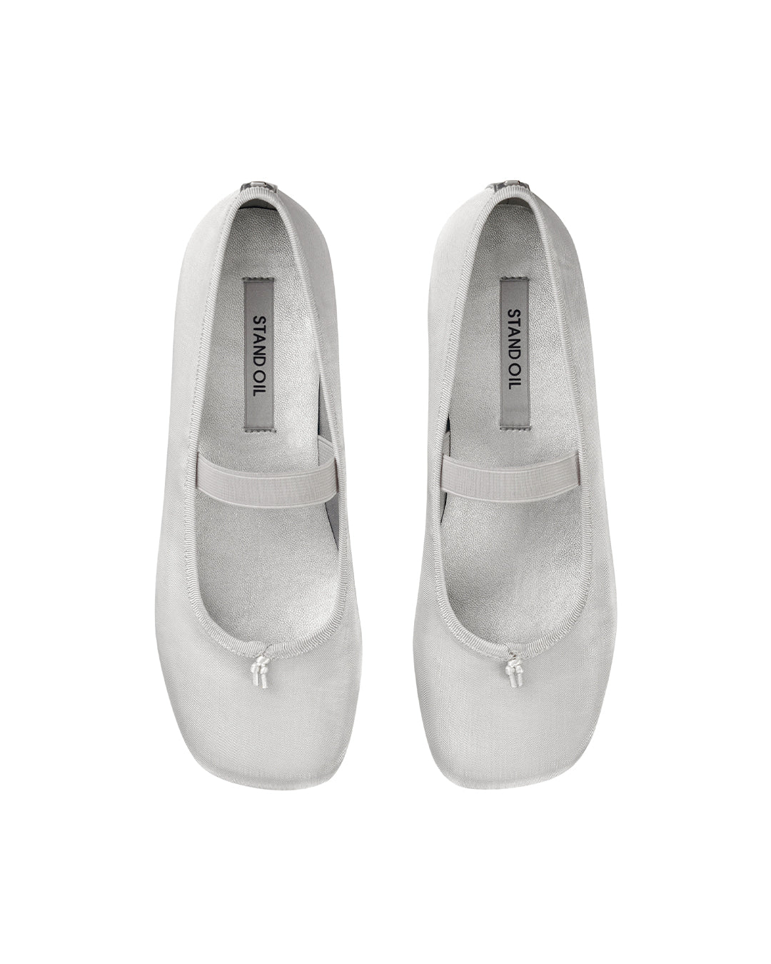 Stand Oil Faye Mary Jane — Semi-Square Flat — Mesh Silver
